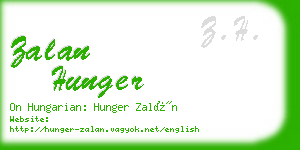 zalan hunger business card